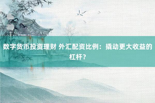數(shù)字貨幣投資理財(cái) 外匯配資比例：撬動(dòng)更大收益的杠桿？