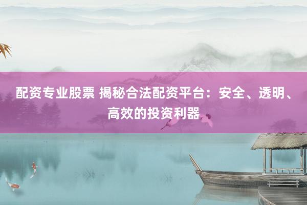 配資專業(yè)股票 揭秘合法配資平臺：安全、透明、高效的投資利器