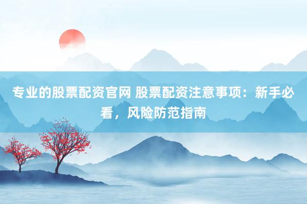專業(yè)的股票配資官網(wǎng) 股票配資注意事項：新手必看，風(fēng)險防范指南