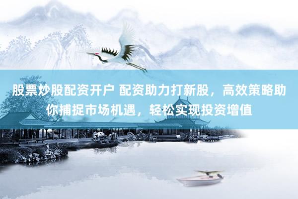 股票炒股配資開戶 配資助力打新股，高效策略助你捕捉市場機遇，輕松實現(xiàn)投資增值